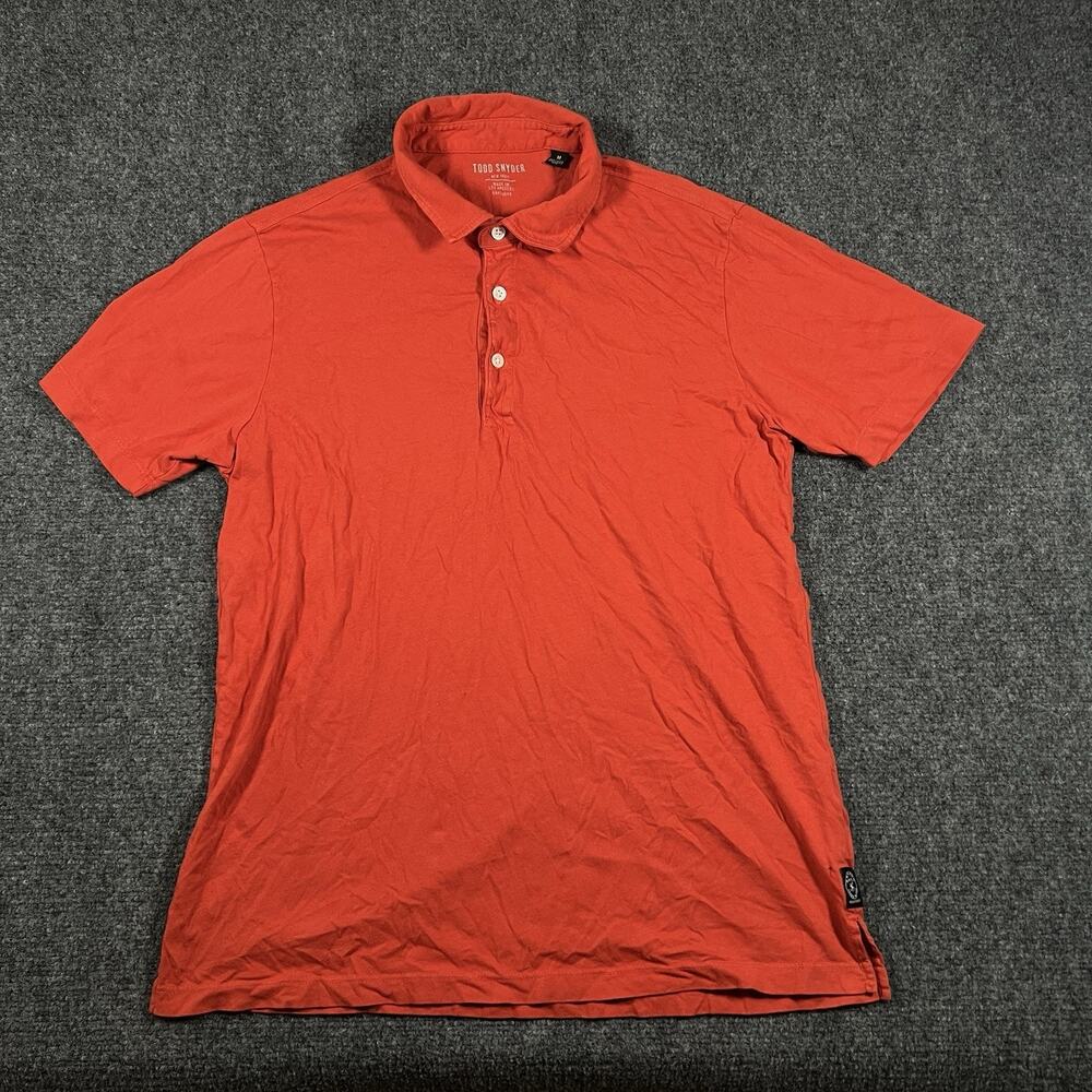 Todd Snyder Shirt Mens M Orange Polo Classic Pique Short Sleeve Golf Cotton
